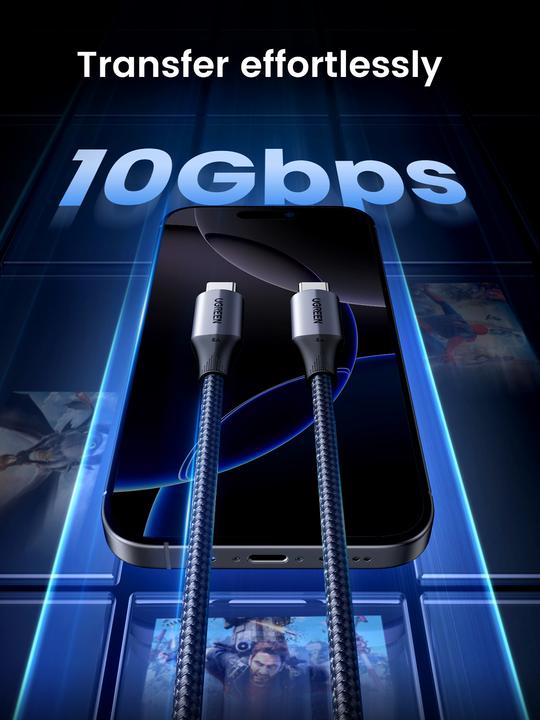 Image du produit Ugreen USB C – USB C (1 m, USB 3.2 Gen 2, 100 W)