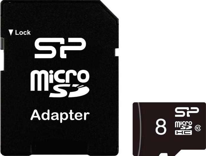 Produktbild Silicon Power MicroSD Card SDHC CL.10 inkl. Adapter (8 GB, microSDHC, U1, UHS-I)