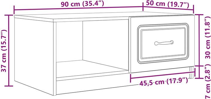 Image du produit vidaXL Couchtisch (90 x 50 x 37 cm)
