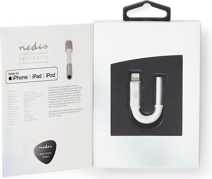 Actual product image Nedis Lightning – 3.5 mm Buchse (0.13 m, 3.5mm jack (AUX), Lightning)