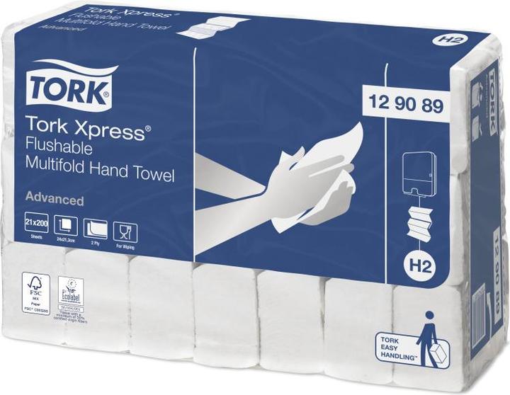 Produktbild Tork Handtücher h2 xpress spülbar, karton a 21 x 200 blätter (21x)