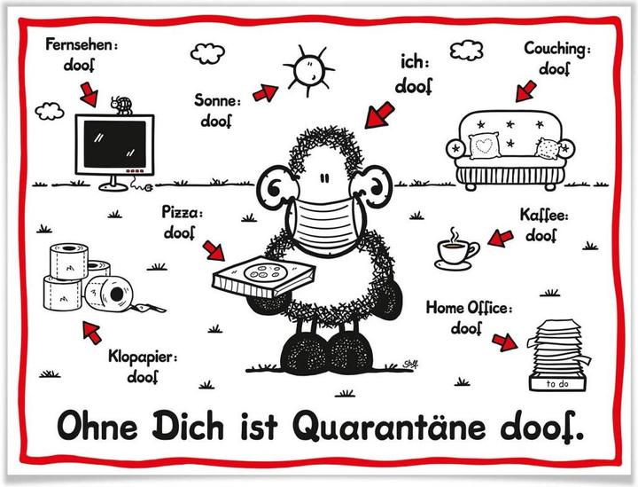 Image du produit Sheepworld La quarantaine, c'est nul (80 x 60 cm)