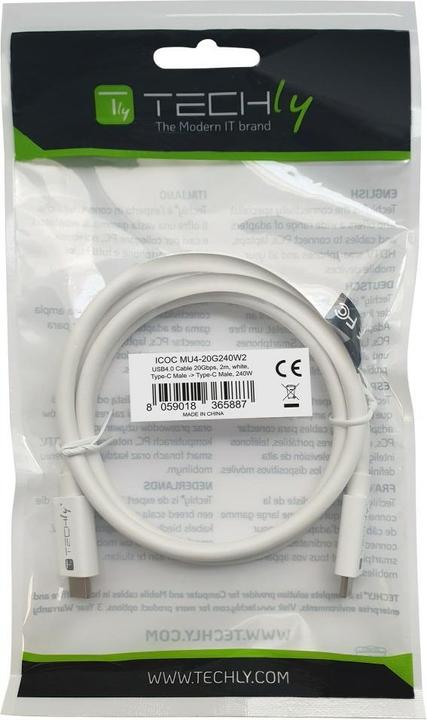 Actual product image Techly USB 4.0 cable 20G 240W 2m (2 m, 240 W)