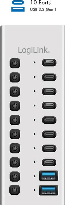 Produktbild LogiLink Prüfen (USB-A, USB-C, 10 Ports)