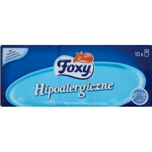 Foxy, Fazzoletti + Salviette cosmetiche, Salviette ipoallergeniche, 10 pezzi