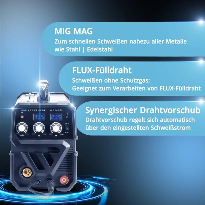 Produktbild Protect Schutzgas Schweissgerät MIG MAG 155 ST IGBT Vollausstattung 155 Ampere