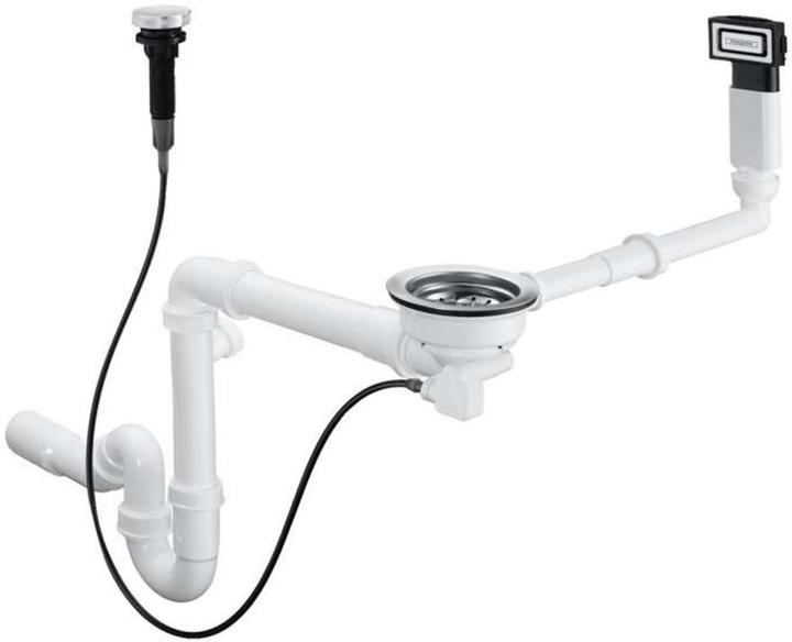 hansgrohe HG automatic drain/overflow fitting D16-11, for single basin granite chrome