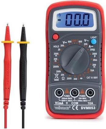 Immagine prodotto Velleman MULTIMÈTRE NUMÉRIQUE - CAT. III 300 V / CAT. II 500 V - 1999 PUNTI - FUNZIONE MÉMOIRE / RÉTROÉCL... (CAT III 600V, CAT III 300V)