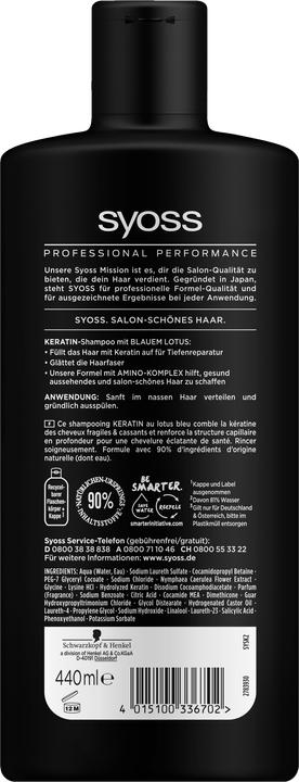 Actual product image Syoss Keratin (440 ml, Liquid shampoo)