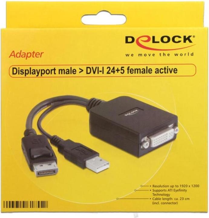 Produktbild Delock DisplayPort 1.1 bis (DVI, 23 cm)
