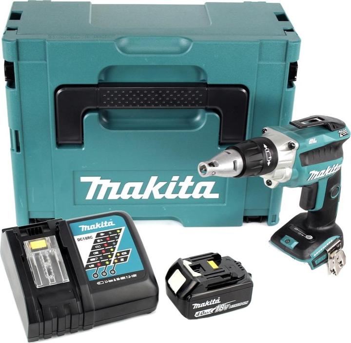 Produktbild Makita DFS 250 RM1J Akku Trockenbauschrauber 18 V Brushless + 1x Akku 4,0 Ah + Ladegerät + Makpac (Akkubetrieb)