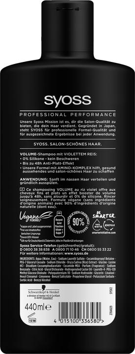 Image du produit Syoss Volume (440 ml, Shampoing liquide)