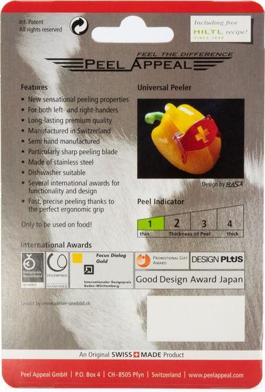 Actual product image Tromco Peel Appeal Universal Sparschäler Swiss Edition aus Edelstahl
