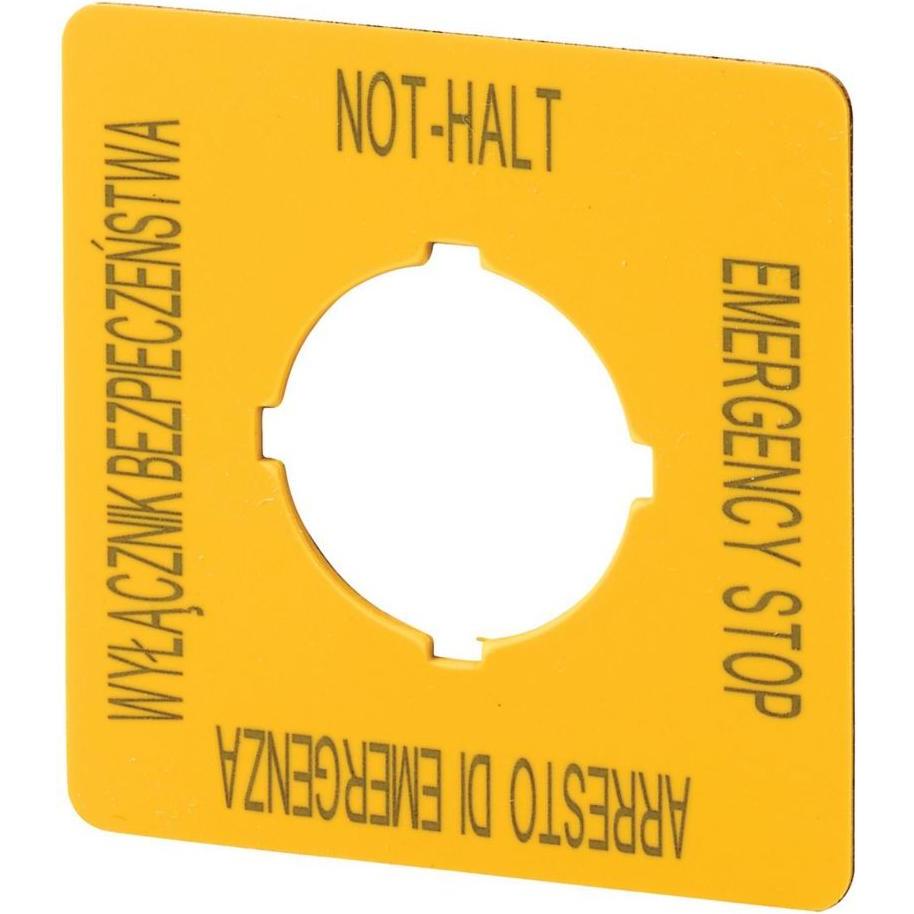 Eaton, Zubehör Elektroinstallation, Szyld für Nottaster PL, GB, DE, I M22-XYK5 167643