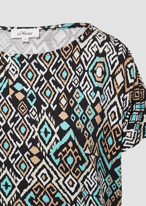 Produktbild S.Oliver T-Shirt Fliessendes T-Shirt aus Viskosemix mit All-over-Muster (48)