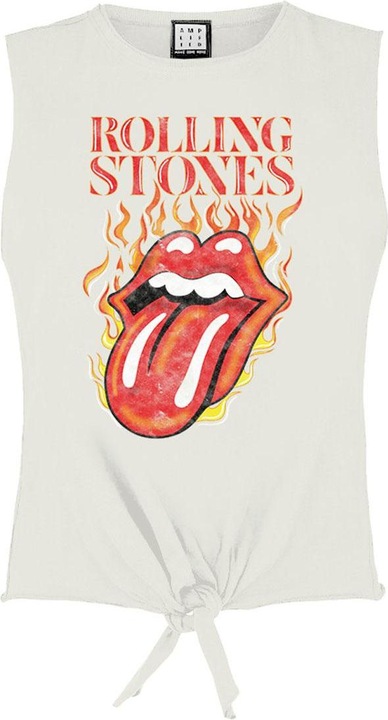 Actual product image Amplified Womens/Ladies Hot Tongue The Rolling Stones Cropped Tank Top (XL)