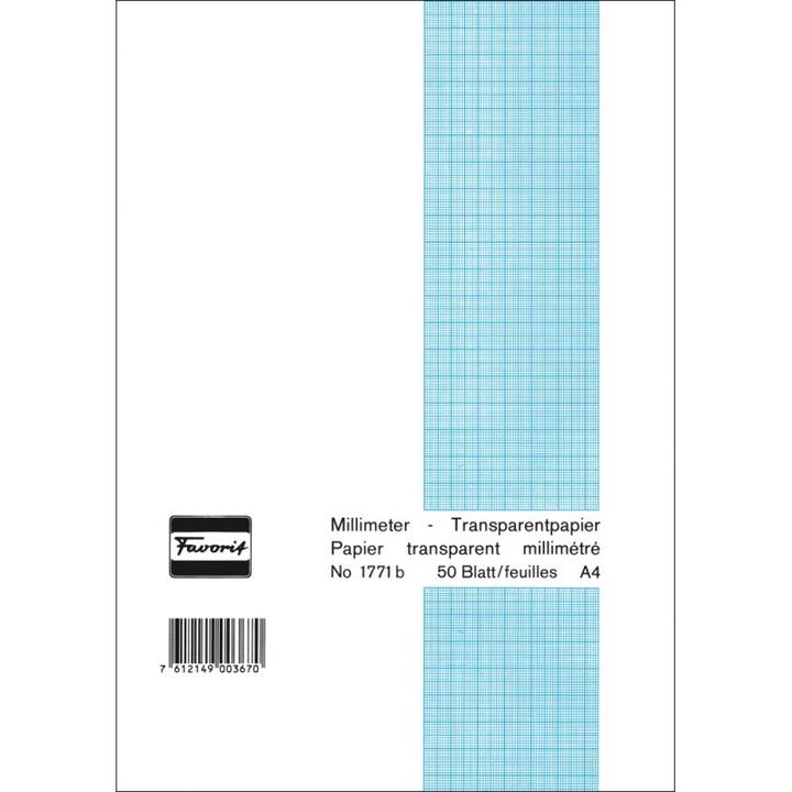 Image du produit Favorit Bloc de papier graphique transparent (A4, Quadrillé)