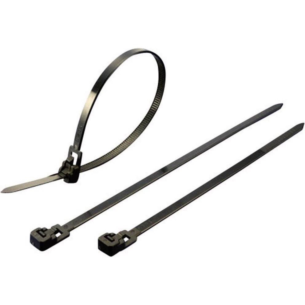 Tru Components, Kabelbinder, Wiederöffnungsbinder (Kunststoffkabelbinder, 300 mm, 100 Stk.)