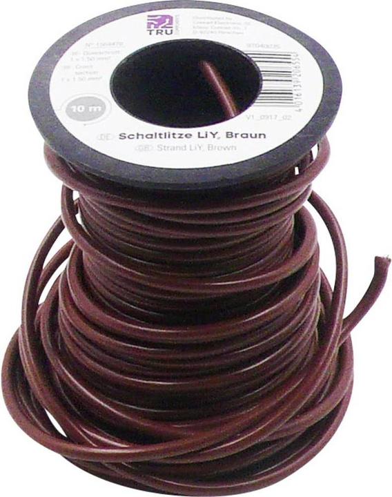 Actual product image Tru Components Stranded wire LiY 1 x 1.50 mm² Brown 1 (10 m)