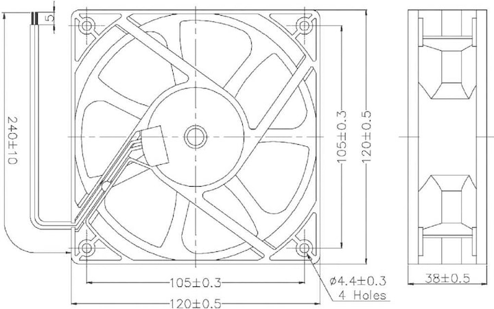 Actual product image Tru Components Waterproof axial fan (120 mm, 1 x)
