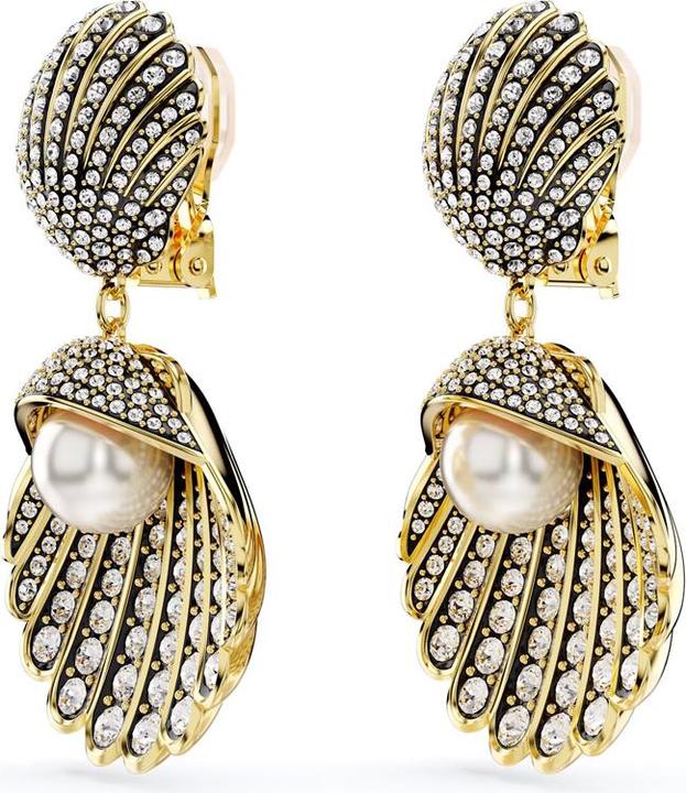 Immagine prodotto Swarovski Fermaglio per orecchie Idyllia con perla di cristallo e conchiglia in oro bianco (Metallo Swarovski)