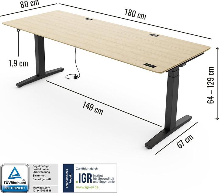Immagine prodotto Yaasa Desk Expert (180 x 80 cm)
