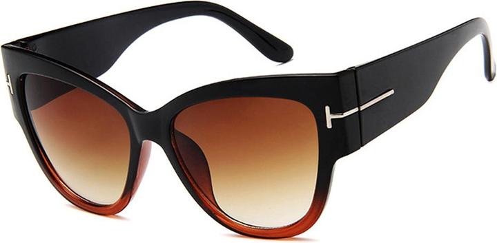 Immagine prodotto Techsuit - Sunglasses (9778) - for Women with PC Frame and Lens, Cat Eye - Black / Brown