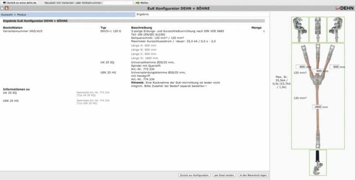 Produktbild Dehn EKV3+1 70 G VMLM2BZ Erdungs- und KurzschlieÃseil 3-poli