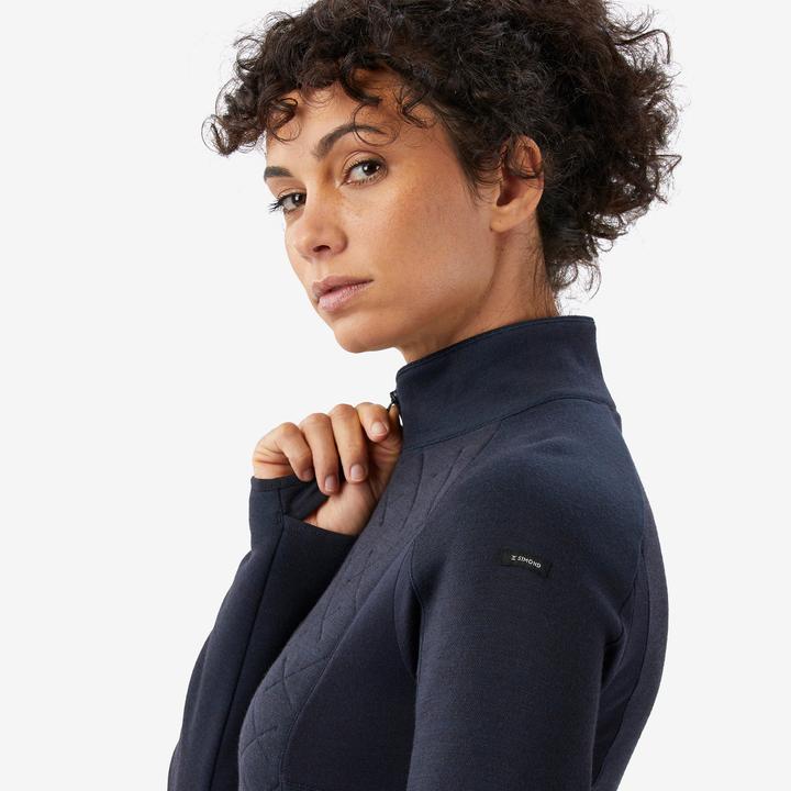 Actual product image Forclaz Merinoshirt Damen langarm - Merino Resist dunkelblau (L)