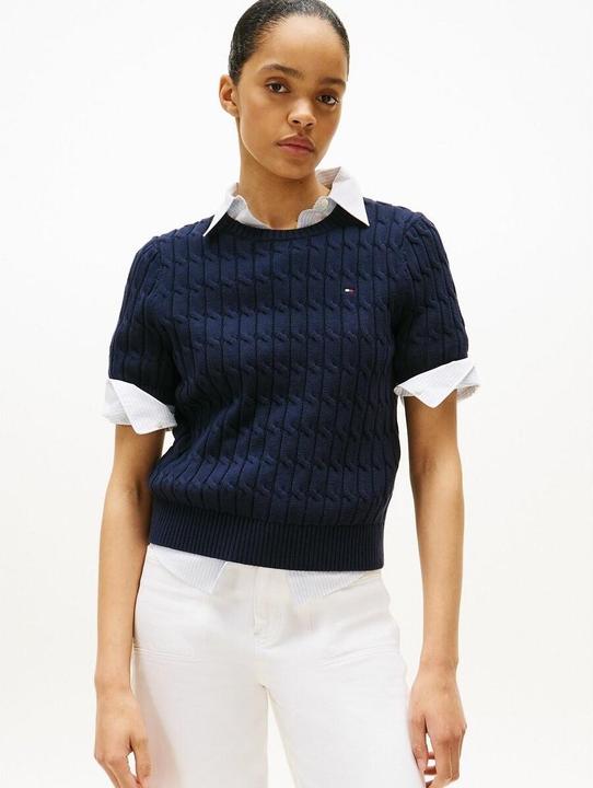 Produktbild Tommy Hilfiger Kabelkurzarmpullover (M)