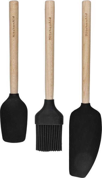 KitchenAid 3-Delige Bamboe Bakset met Lepel Spatel, Gebakborstel en Mixer Spatel