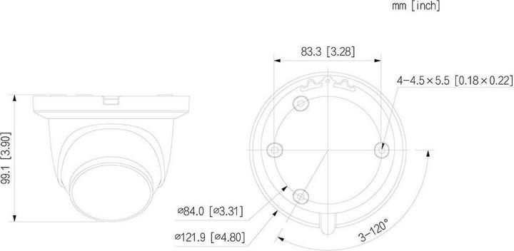 Actual product image Dahua NET CAMERA 4MP IR EYEBALL/IPC-HDW2441TM-S-0280B (2688 x 1520 pixels)