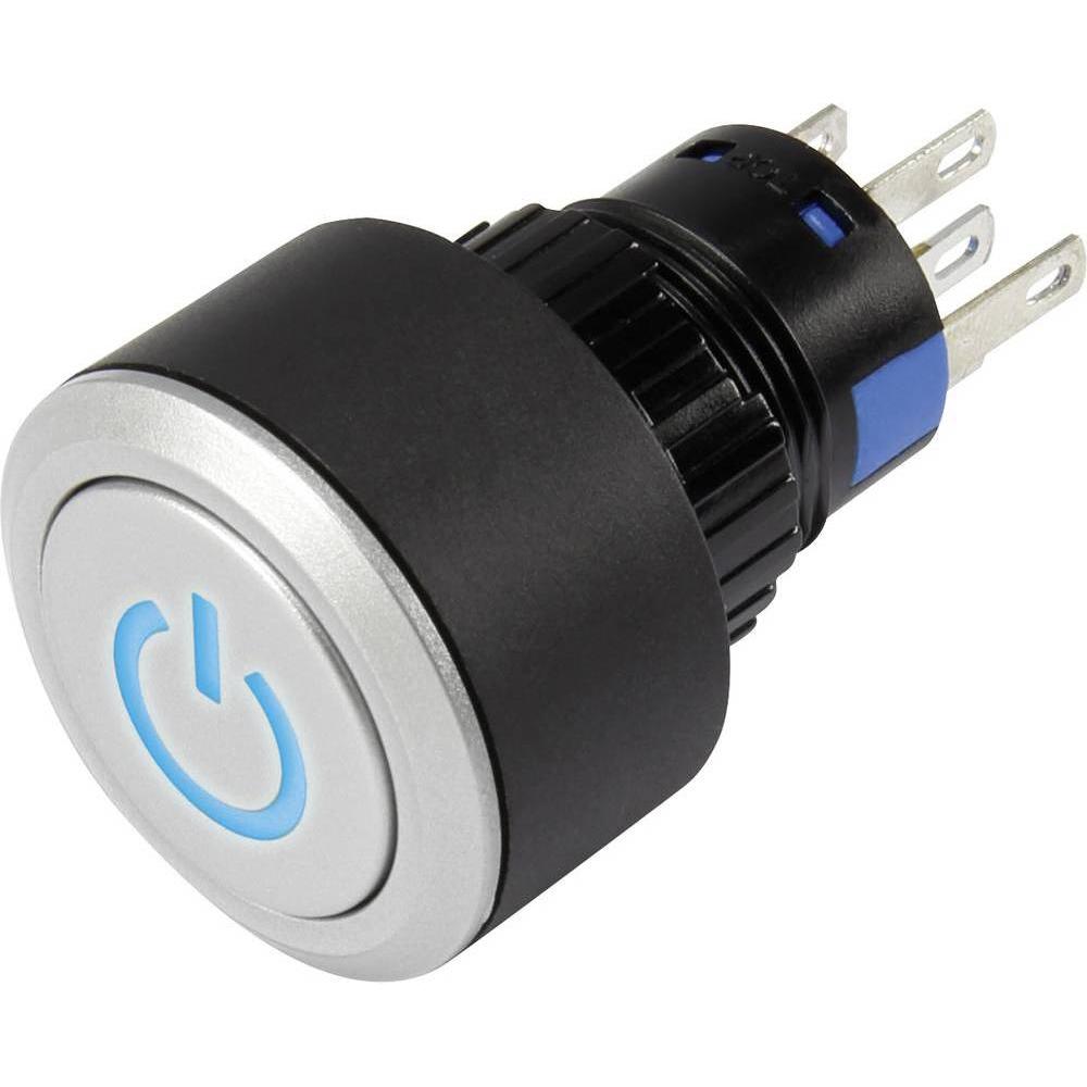 Tru Components Druckschalter LAS1-AWY-11T, Taster + Schalter, Blau