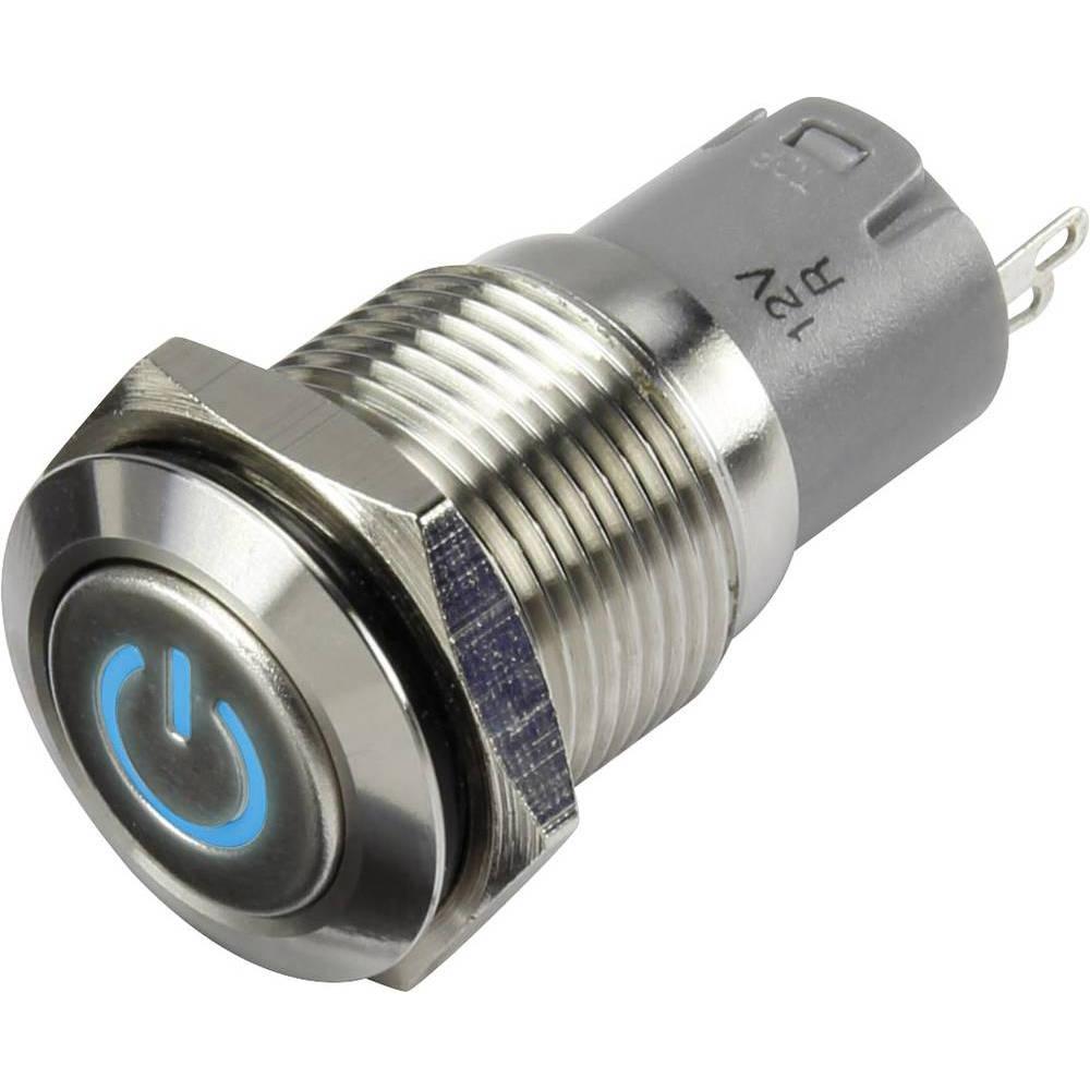 Tru Components Druckschalter LAS2GQF-11ZDT, Taster + Schalter, Blau
