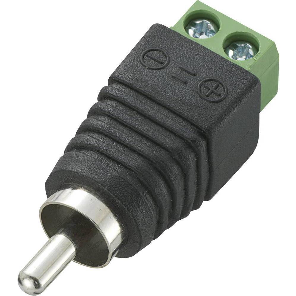 Tru Components Cinch-Steckverbinder mit Schraubanschluss, Audio Stecker, Schwarz