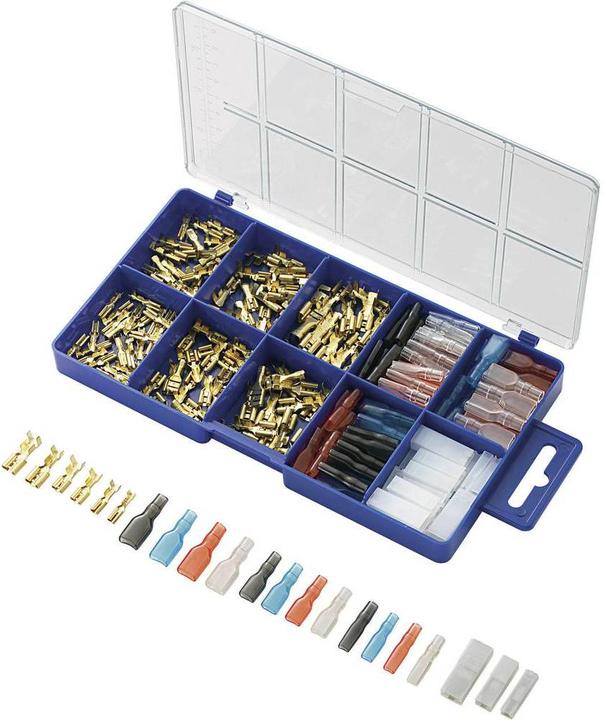 Actual product image Tru Components Quetschverbinder-Sortiment 0.104 mm² 2.50 mm² Transparent, Schwarz, Rot, Blau 739647 260 St.