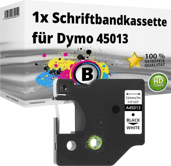 Druckfuxx 1x Etiketten für Dymo 45013 Labelmanager 150 160 200 210D 220P 350 Ser (Blanc)