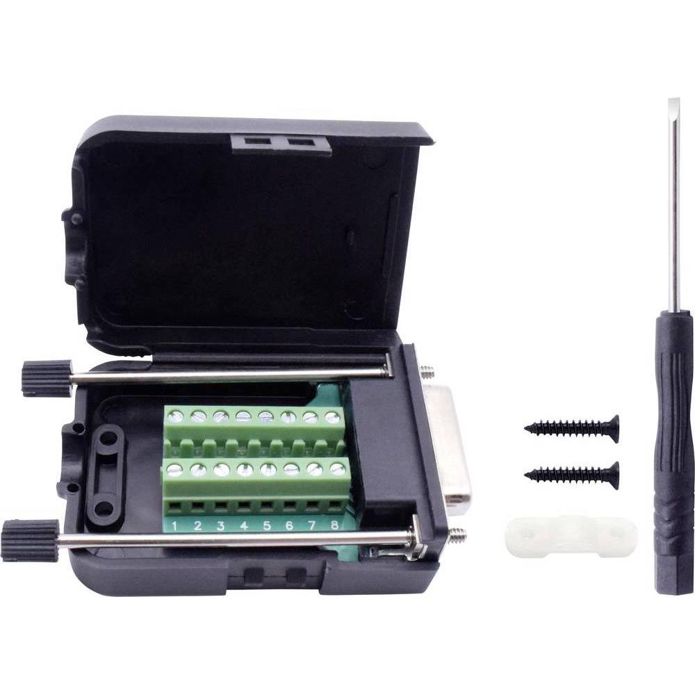 Tru Components Modular D-Sub Einbaubuchse 15 pol. mit Verriegelungsschrauben und Gehäuse, Elektronikkabel + Stecker, Sch...