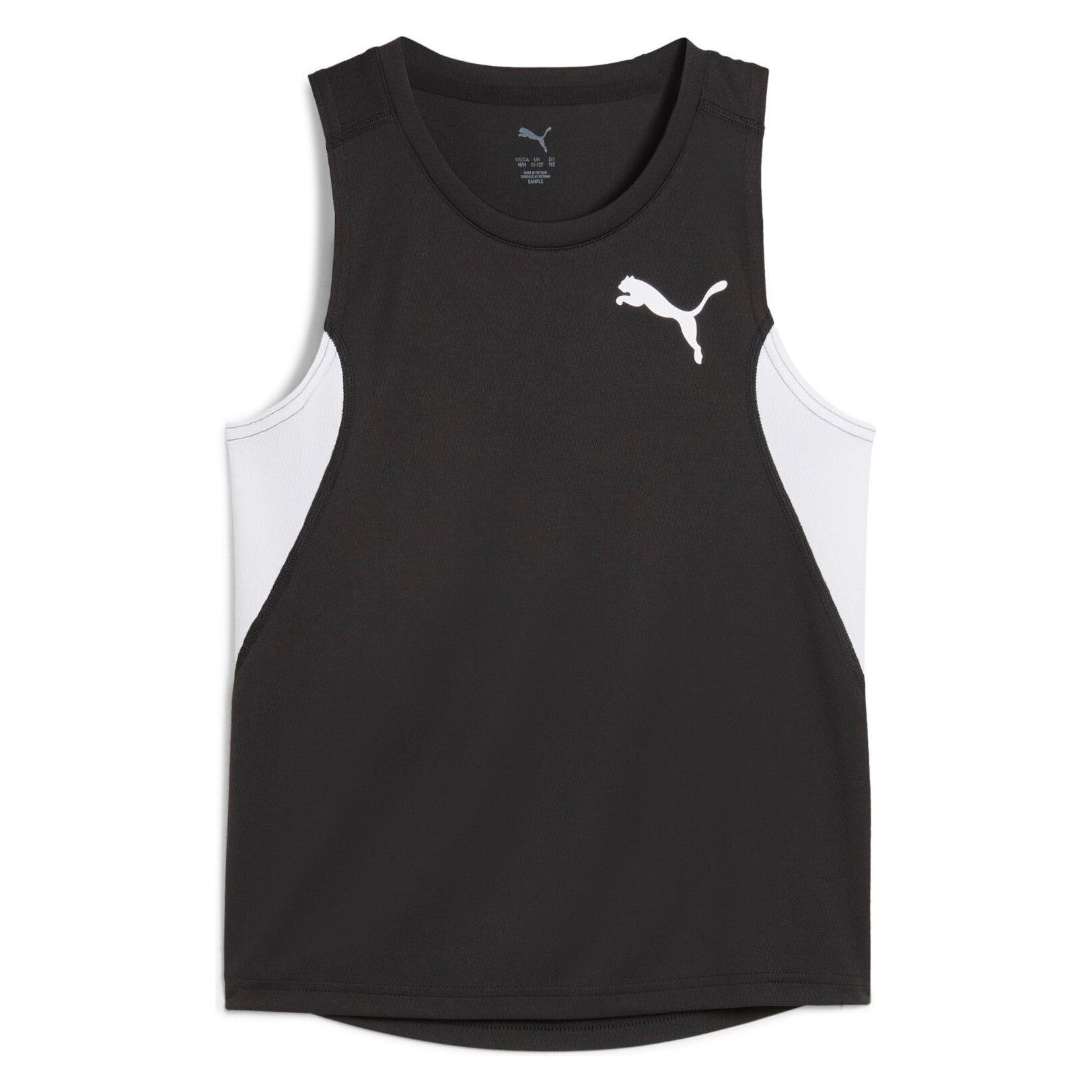 Puma, Jungen, Sportshirt, Y Cross The Line Singlet 3.0 (152), Schwarz, 152