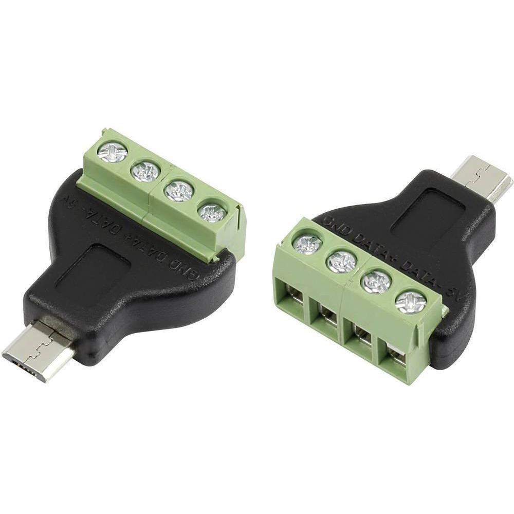 Tru Components USB-Steckverbinder mit Schraubanschluss, Elektronikkabel + Stecker
