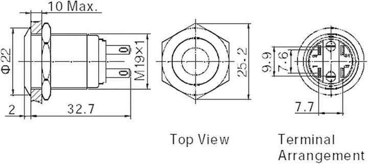 Produktbild Tru Components Vandalismusgeschützter Druckschalter