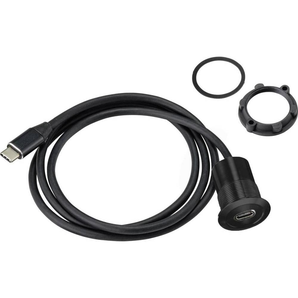 Thumbnail - Tru Components USB-Einbaubuchse, Elektronikkabel + Stecker, Schwarz
