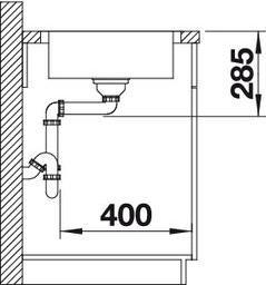 Actual product image Blanco Lantos 45 S-IF Compact (Fitted sink, 48.80 cm, 76.80 cm)