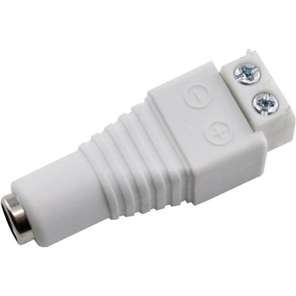 Tru Components Niedervoltbuchse schraubbar, Elektronikkabel + Stecker, Weiss