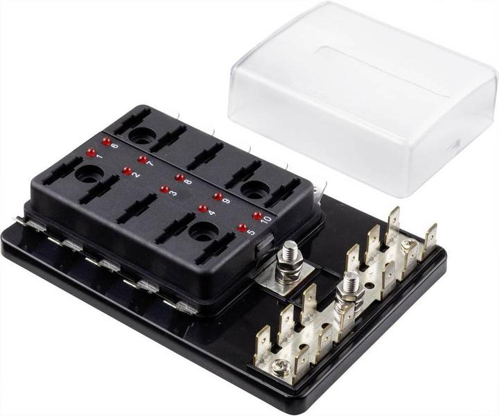 Produktbild Tru Components Flachsicherungs-Halter für 10 Sicherungen mit LED-Anzeige (30 A)