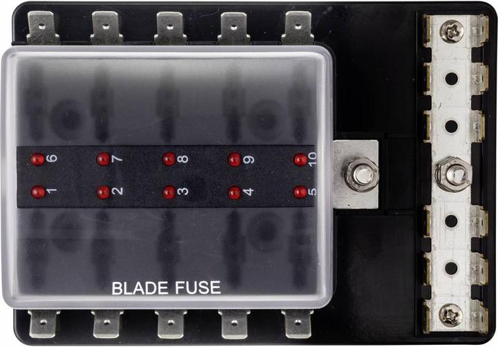 Produktbild Tru Components Flachsicherungs-Halter für 10 Sicherungen mit LED-Anzeige (30 A)