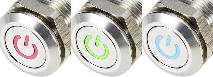 Produktbild Tru Components Drucktaster Edelstahl 12 mm beleuchtet