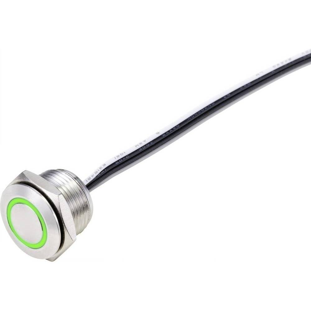 Tru Components Drucktaster 16 mm 1 NO Edelstahl, Taster + Schalter, Silber