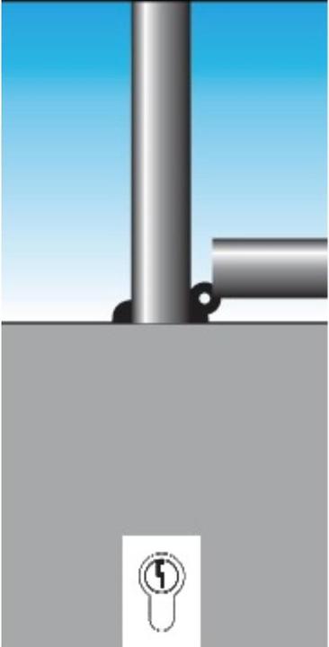 Image du produit Urbanus Poteau de blocage aluminium naturel Ø 75 mm basculant, à cheviller