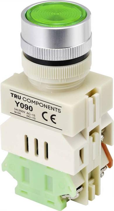 Actual product image Tru Components Illuminated latching push-button 22 mm